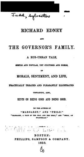 Cover for Richard Edney and the Governor's Family: A Rus-urban Tale Simple and Popular, Yet Cultured and ...