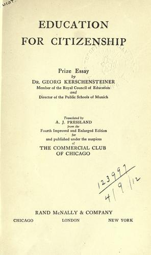 Cover for Education for citizenship