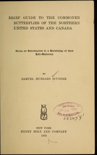 Cover for Brief guide to the commoner butterflies of the northern United States and Canada