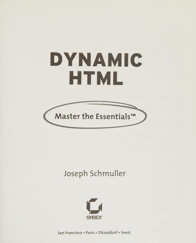Cover for Dynamic HTML