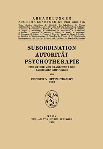 Cover for Subordination Autorität Psychotherapie