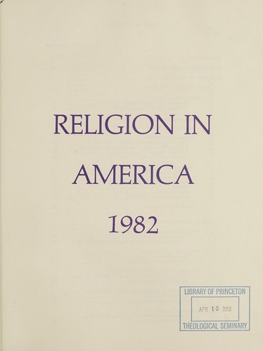 Cover for Religion in America, 1982