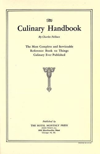 Cover for The culinary handbook