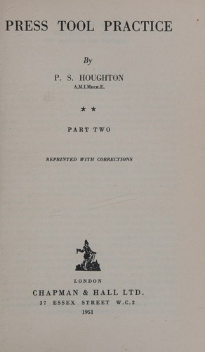 Cover for PRESS TOOL PRACTICE