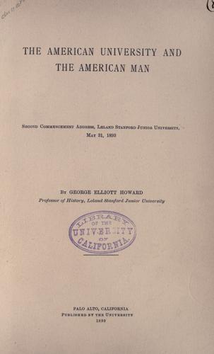 Cover for The American university and the American man