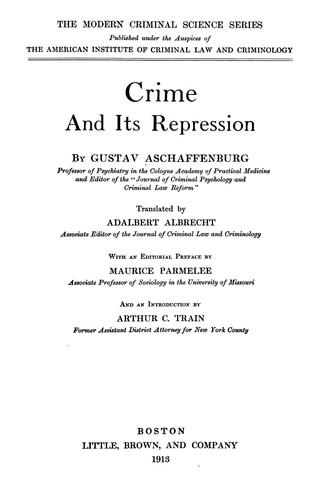 Cover for Crime and its repression