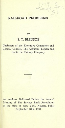 Cover for Railroad problems ...