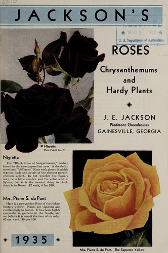 Cover for Jackson's roses, chrysanthemums and hardy plants, 1935