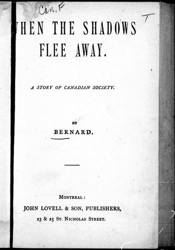 Cover for When the shadows flee away