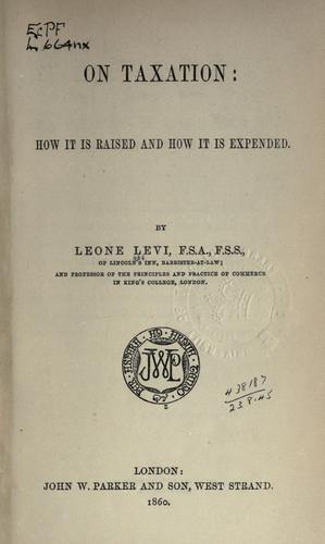 Cover for On taxation