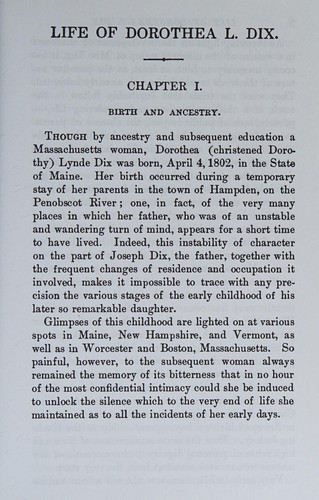 Cover for Life of Dorothea Lynde Dix (Classic Reprint)