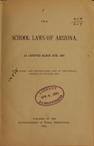 Cover for The school laws of Arizona