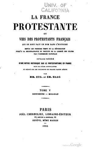 Cover for La France protestante