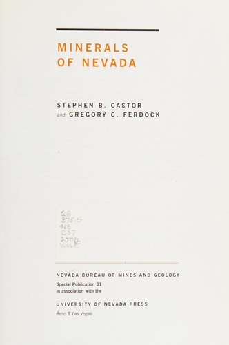 Cover for Minerals of Nevada