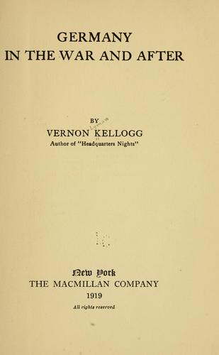 Cover for Germany in the war and after