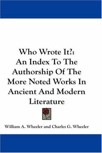 Cover for Who Wrote It?
