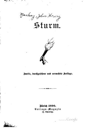 Cover for Sturm