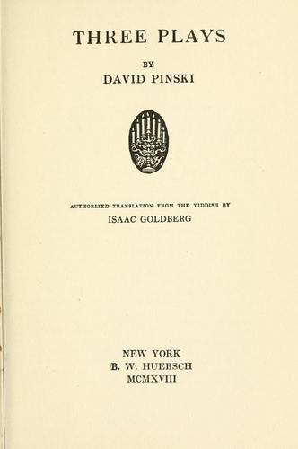 Cover for Three plays