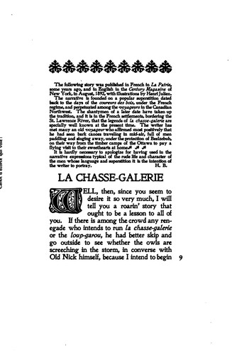 Cover for La chasse galerie, and other Canadian stories
