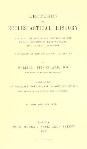 Cover for Lectures on ecclesiastical history