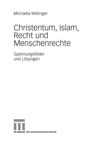 Cover for Christentum, Islam, Recht und Menschenrechte