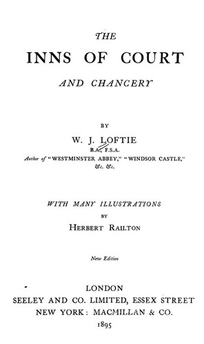 Cover for The Inns of court and chancery