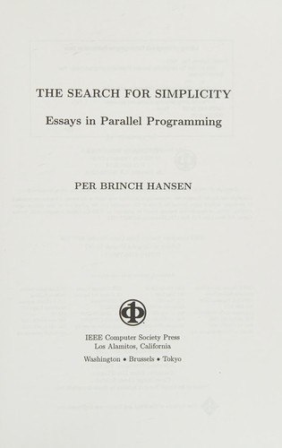 Cover for The search for simplicity