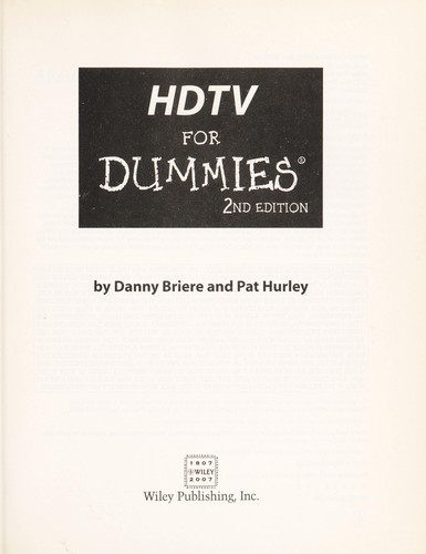 Cover for HDTV for dummies