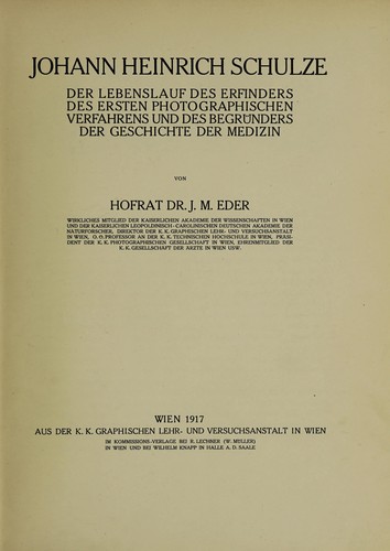 Cover for Johann Heinrich Schulze