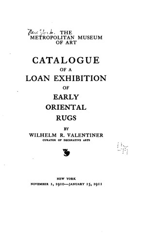 Cover for Catalogue of a Loan Exhibition of Early Oriental Rugs