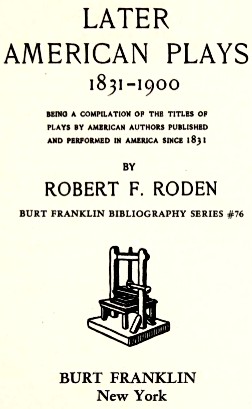 Cover for Later American plays, 1831-1900