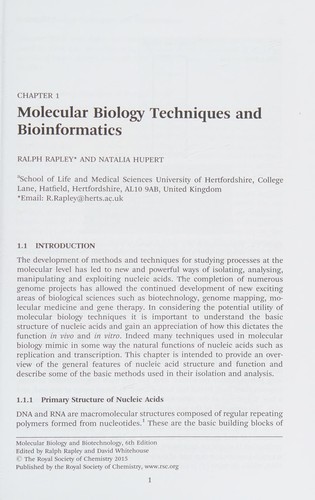 Cover for Molecular biology and biotechnology