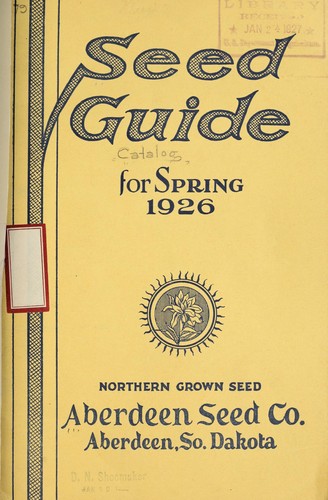 Cover for Seed guide for spring 1926 [catalog]