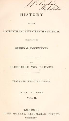Cover for History of the sixteenth and seventeenth centuries