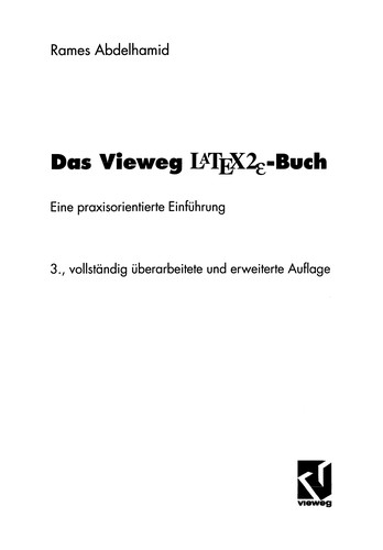 Cover for Das Vieweg LATEX2- Buch. Eine praxisorientierte Einführung.