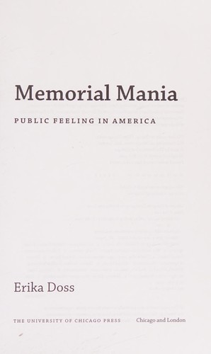 Cover for Memorial mania