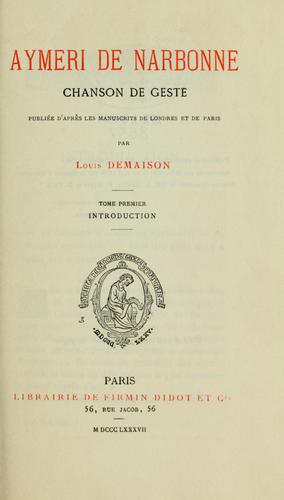Cover for Aymeri de Narbonne
