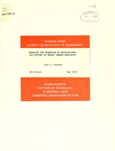 Cover for Modeling the formation of expectations
