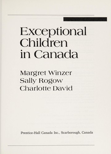 Cover for Exceptional Children in Canada
