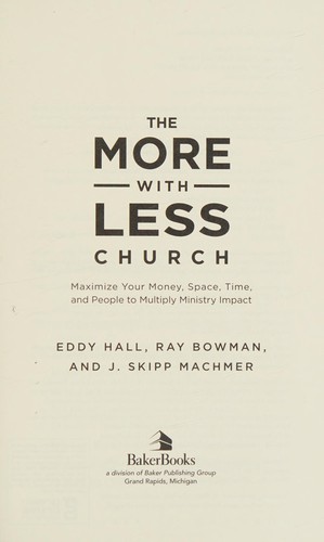 Cover for The more-with-less church