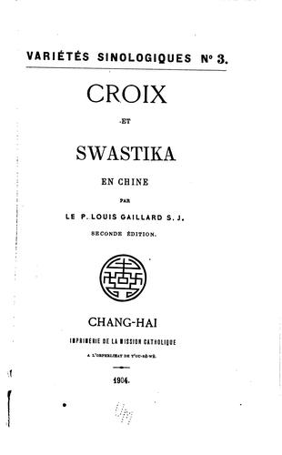 Cover for Croix et swastika en Chine.