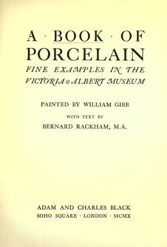 Cover for A book of porcelain