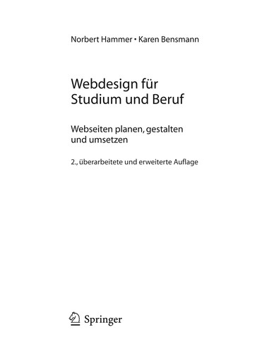 Cover for Webdesign fu r Studium und Beruf