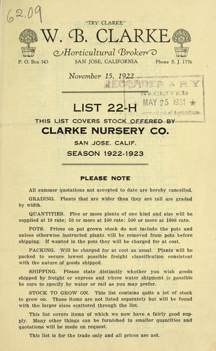 Cover for List 22-H