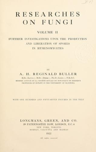 Cover for Researches on Fungi ...