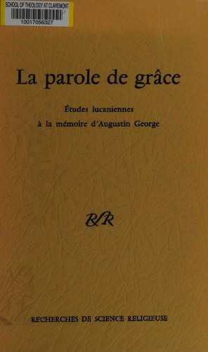 Cover for La Parole de grâce
