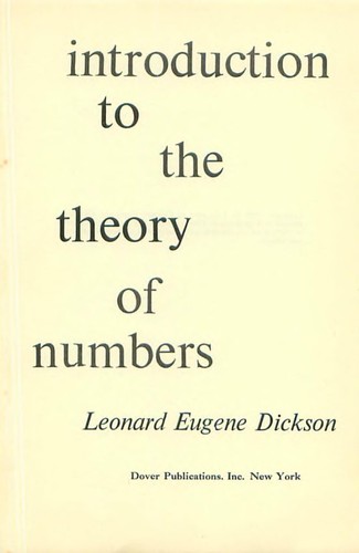 Cover for Introduction to the theory of numbers