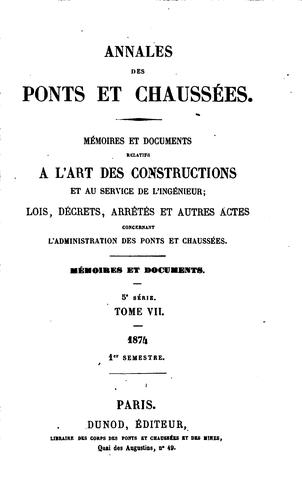 Cover for Annales des ponts et chaussées