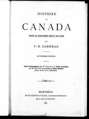Cover for Histoire du Canada depuis sa découverte jusqu'à nos jours