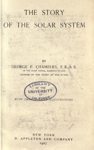 Cover for The story of the solar system